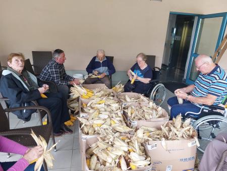 Ličkanje koruze v Domu Taber 1